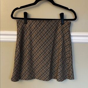 Free People Checkered Mini Skirt in Black and Brown